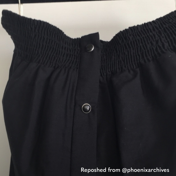 L Space Jumpsuit Black Strapless Wide Leg Coverup Button - Picture 2 of 5